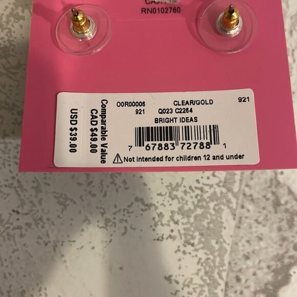Kate Spade Cubic Zirconia Earrings Gold/Bright Ideas NWT - Picture 4 of 4